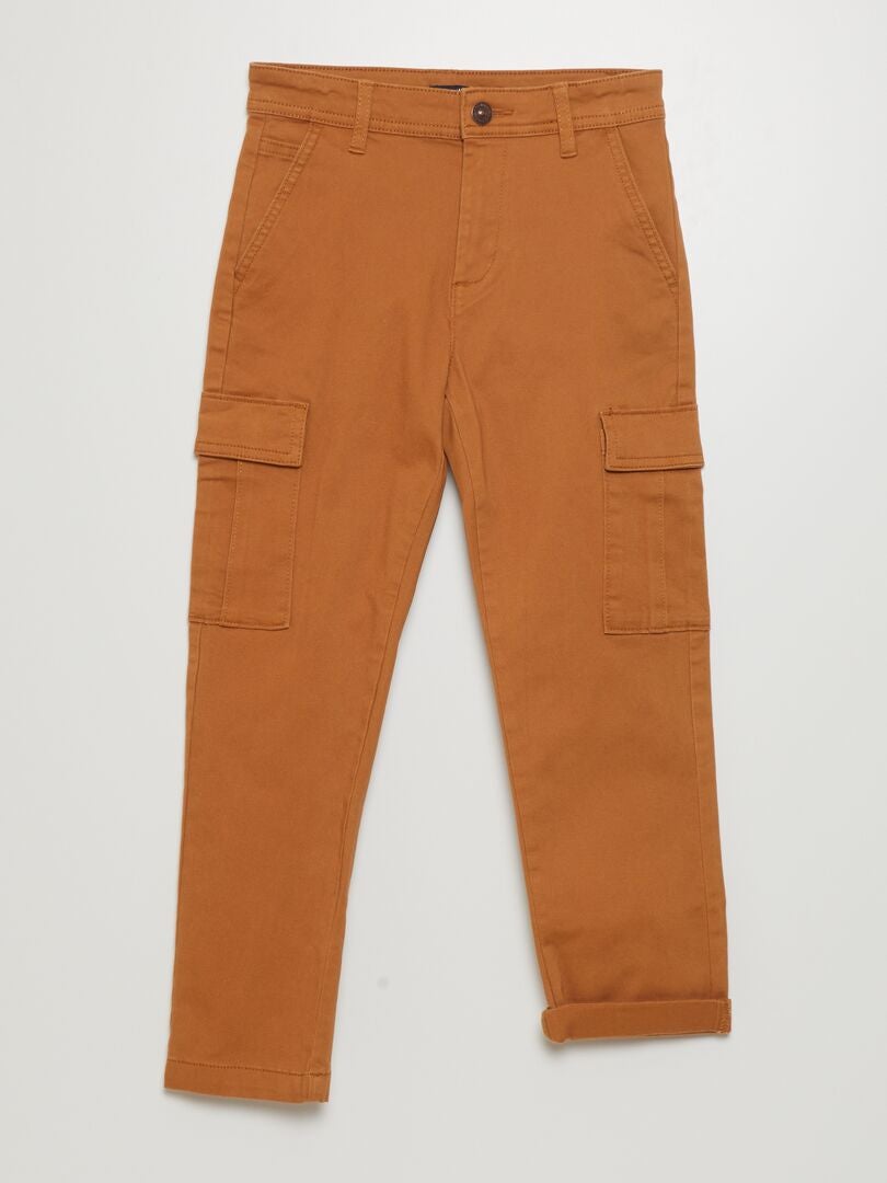 Pantalón con múltiples bolsillos Marrón - Kiabi