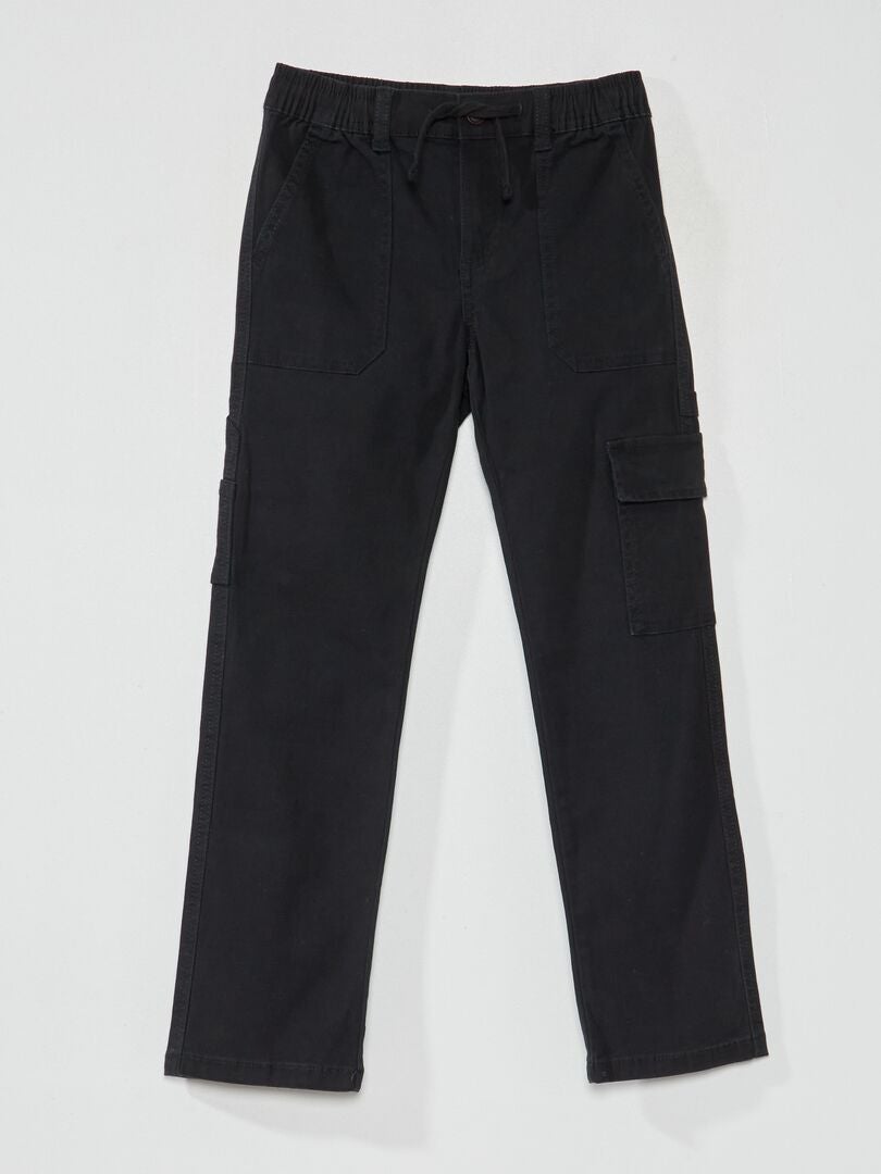 Pantalón con múltiples bolsillos negro - Kiabi
