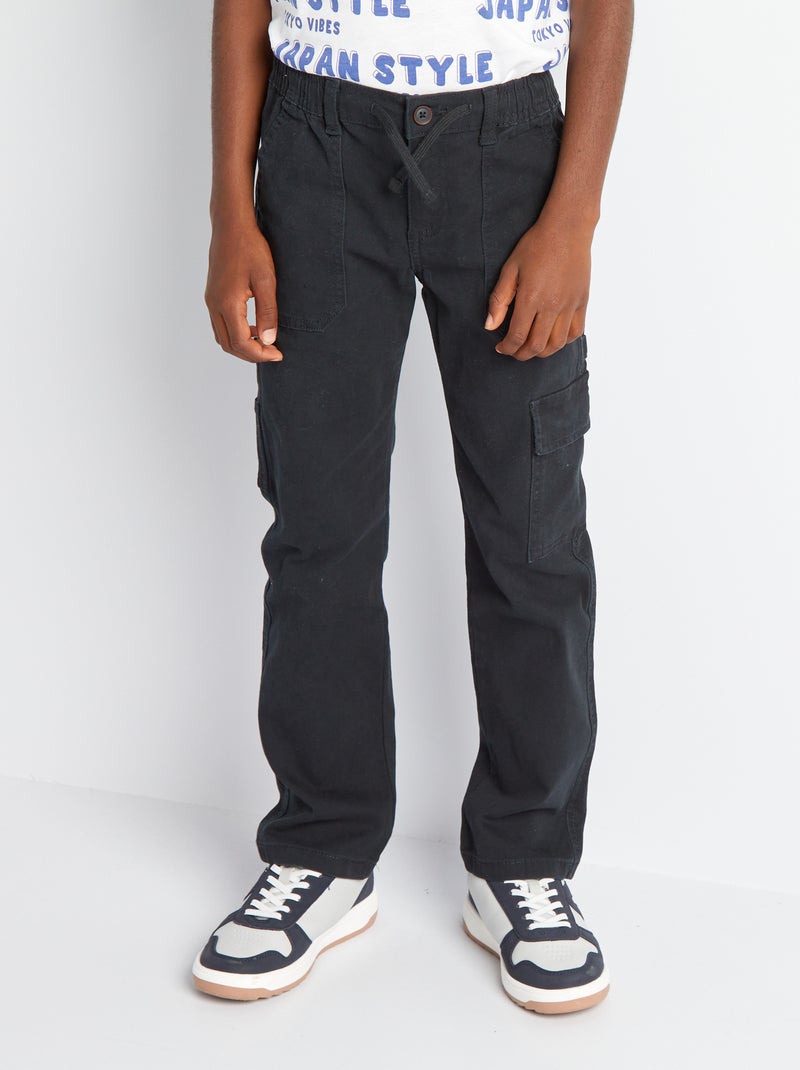 Pantalón con múltiples bolsillos negro - Kiabi