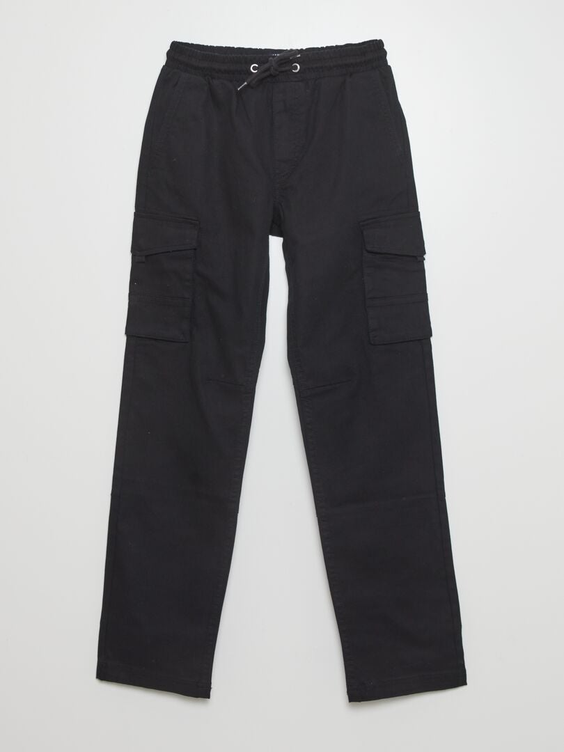 Pantalón con múltiples bolsillos negro - Kiabi