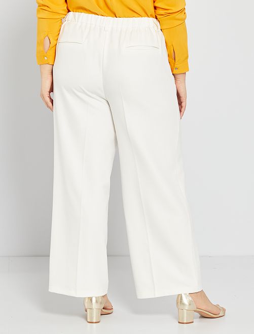 Pantalón con pernera ancha - blanco nieve - Kiabi - 22.00€