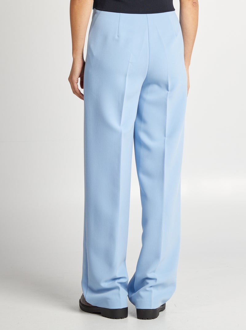 Pantalón con pinzas de corte recto AZUL - Kiabi