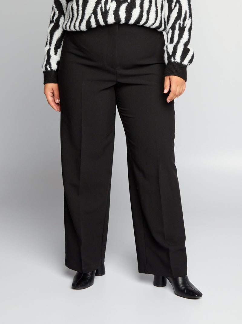 Pantalón con pinzas negro - Kiabi