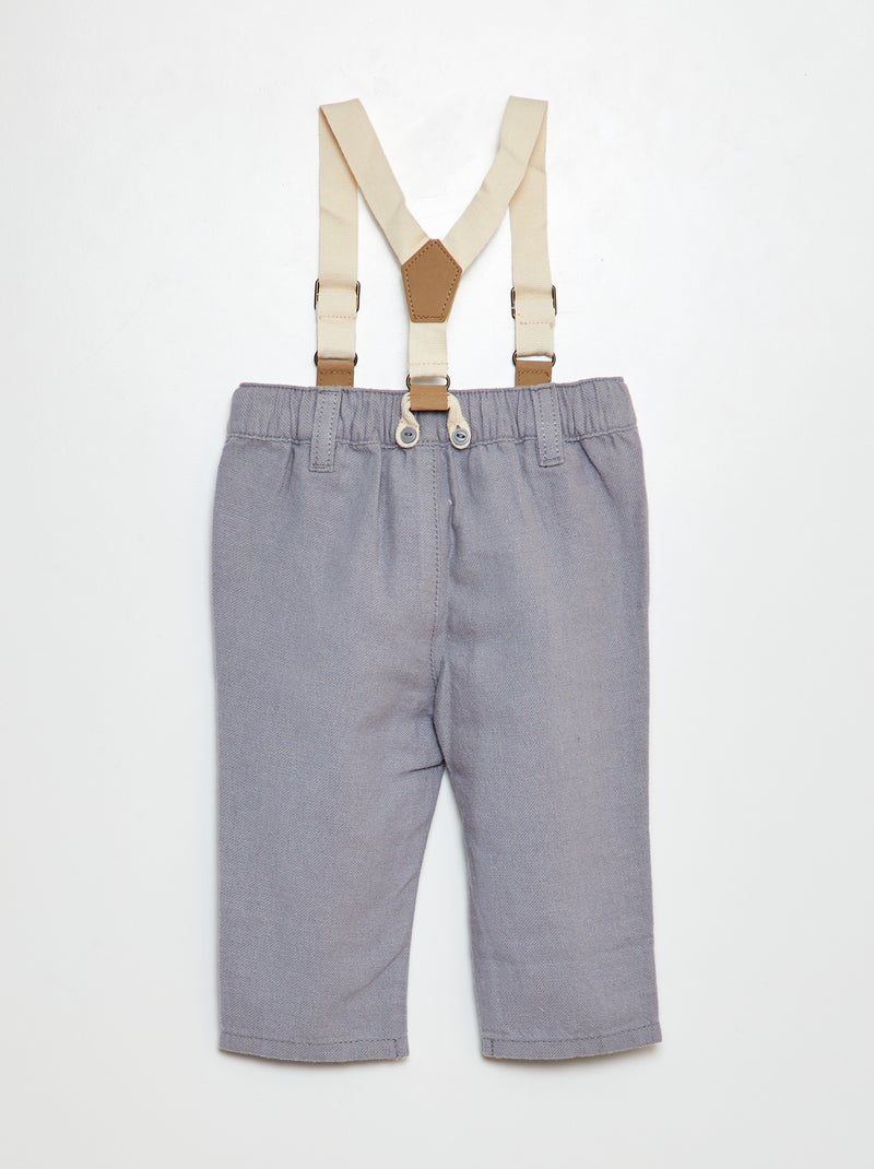 Pantalón con tirantes AZUL - Kiabi