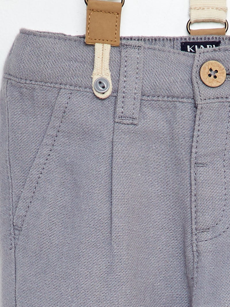 Pantalón con tirantes AZUL - Kiabi