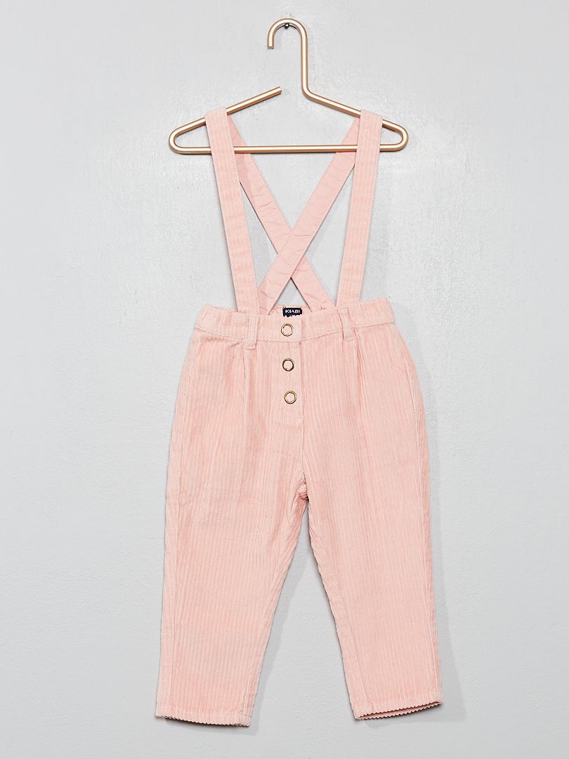 Pantalón con tirantes rosa - Kiabi