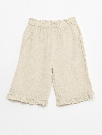 Pantalón con volantes en el bajo de la pierna