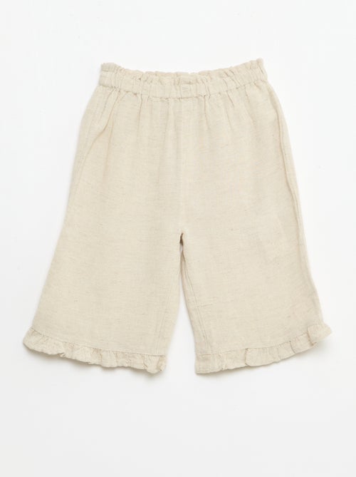 Pantalón con volantes en el bajo de la pierna - Kiabi