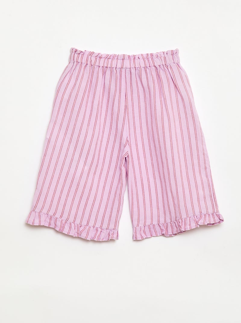 Pantalón con volantes en el bajo de la pierna Purpura - Kiabi