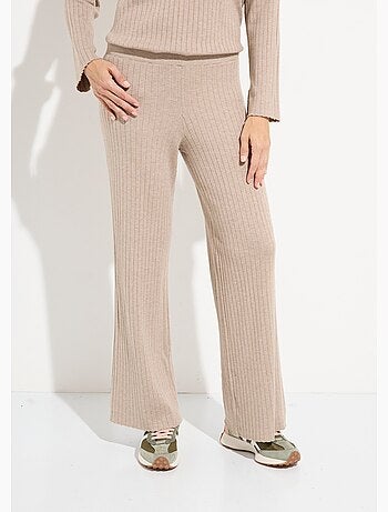 Pantalón confort, punto canalé plano - AFIBEL