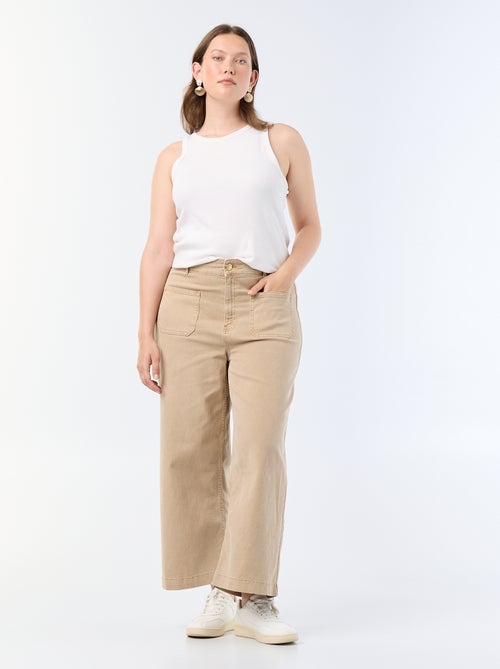 Pantalón corte ancho / wide leg talle estándar - Kiabi Pantalón corte ancho / wide leg talle estándar - Kiabi