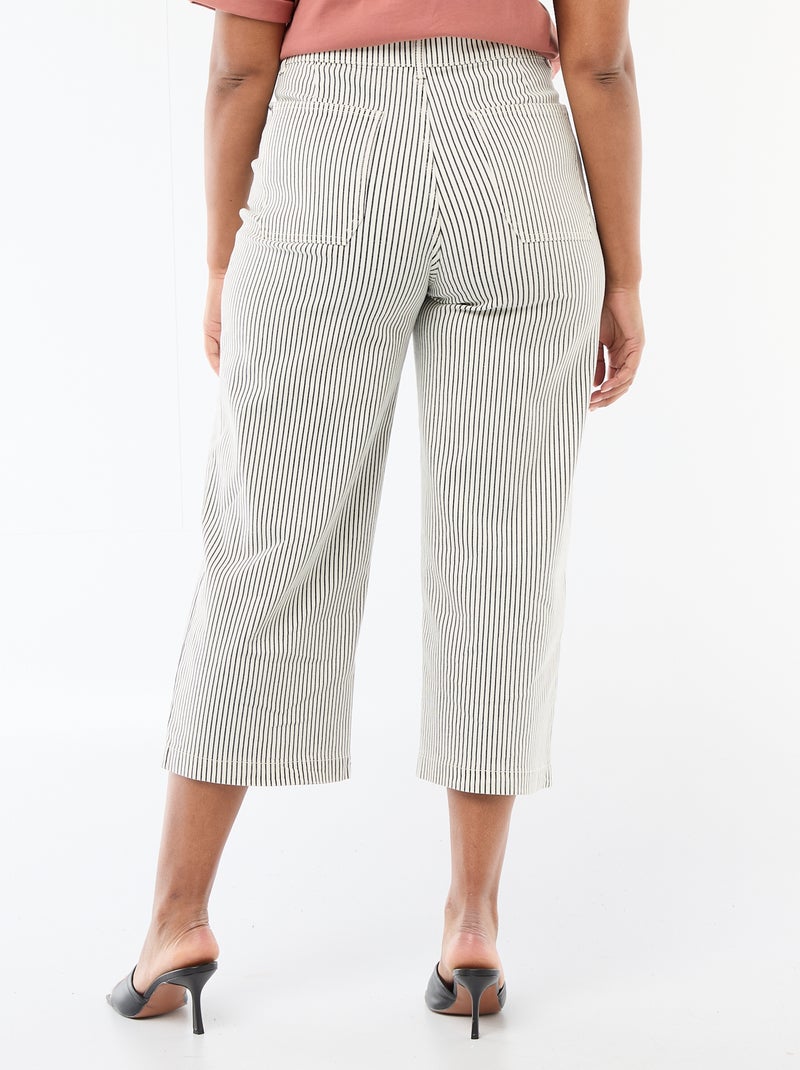 Pantalón corte ancho / wide leg talle estándar Blanco - Kiabi