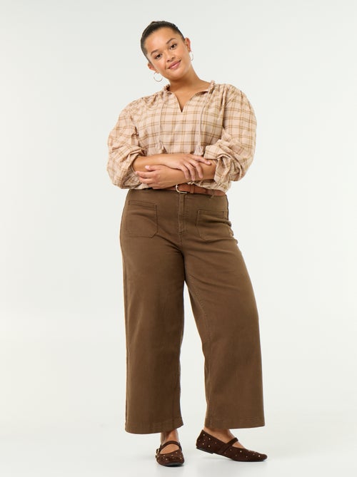 Pantalón corte ancho / wide leg talle estándar - Kiabi Pantalón corte ancho / wide leg talle estándar - Kiabi