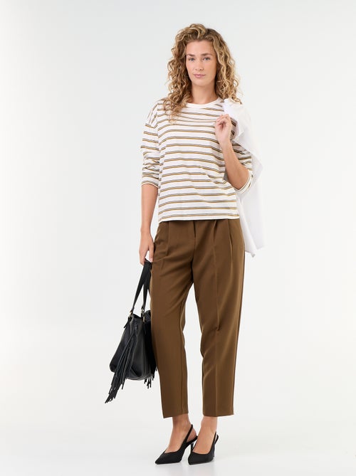 Pantalón corte carrot de tiro alto - Kiabi