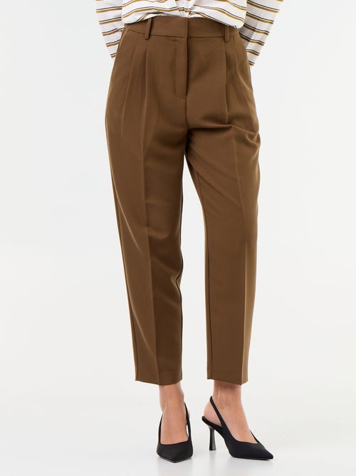 Pantalón corte carrot de tiro alto - Kiabi