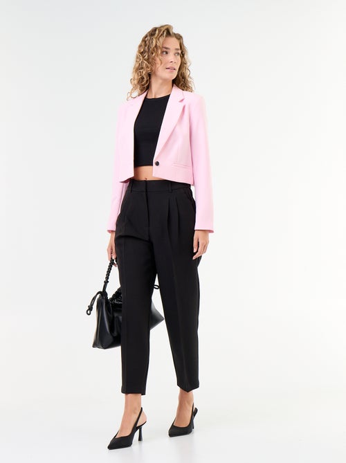 Pantalón corte carrot de tiro alto - Kiabi