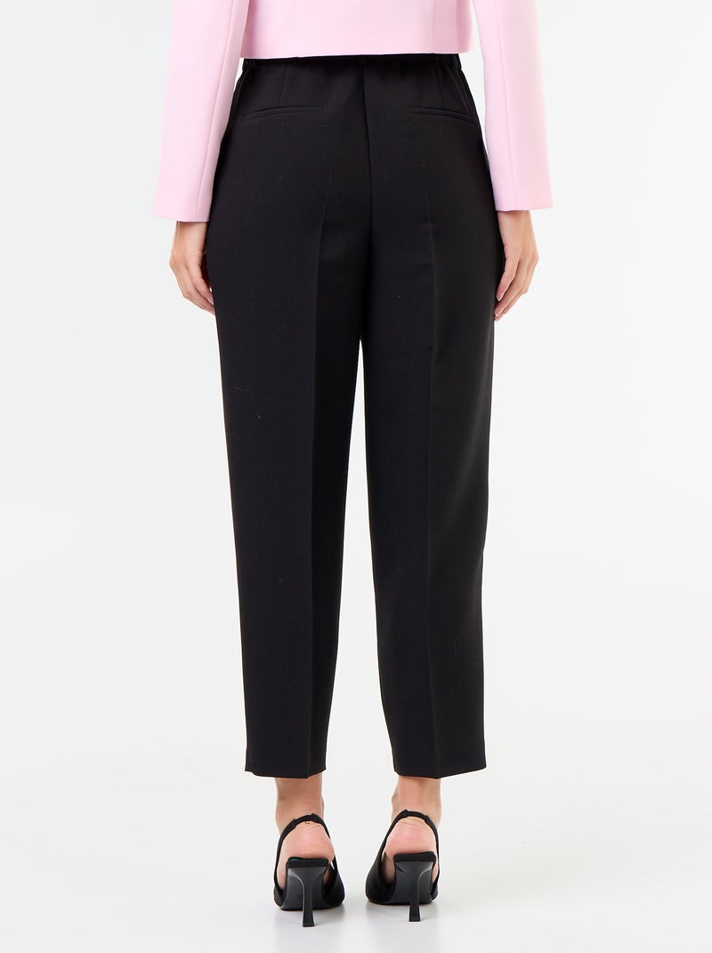 Pantalón corte carrot de tiro alto Negro - Kiabi