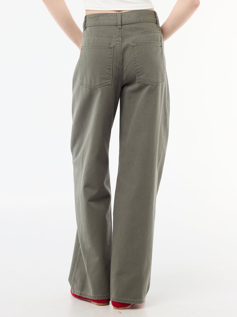Pantalón corte globo Caqui - Kiabi