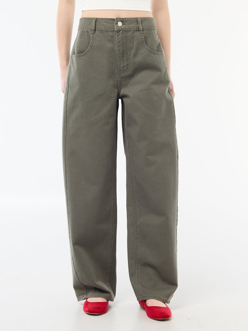 Pantalón corte globo Caqui - Kiabi