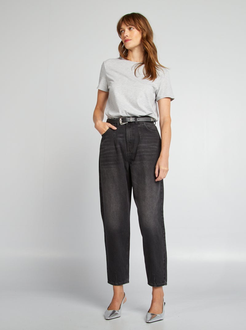 Pantalón corte globo/barrel GRIS - Kiabi