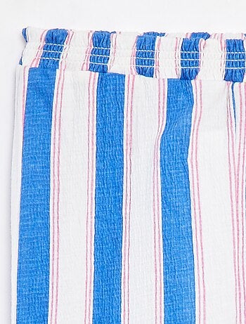 Pantalón corte paperbag con motivo de rayas