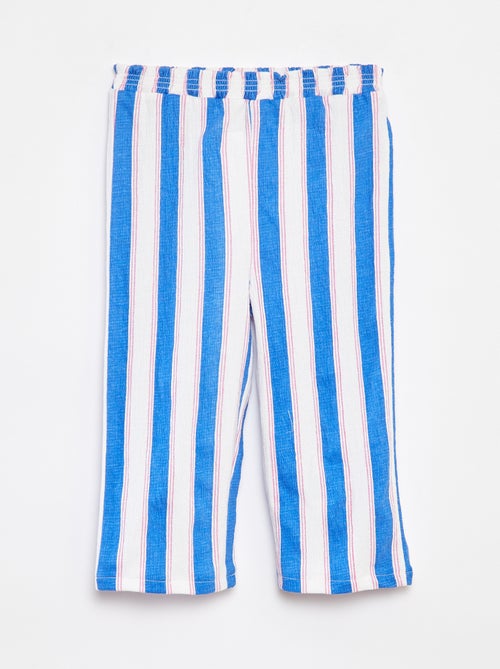 Pantalón corte paperbag con motivo de rayas - Kiabi