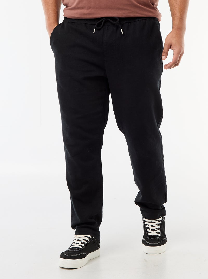 Pantalón corte recto estilo jogpant Negro - Kiabi