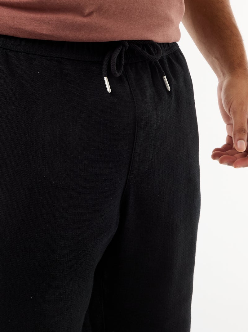 Pantalón corte recto estilo jogpant Negro - Kiabi