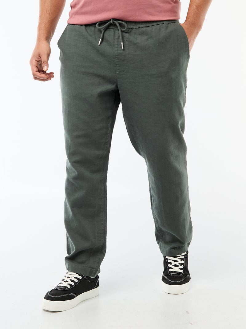 Pantalón corte recto estilo jogpant Verde - Kiabi