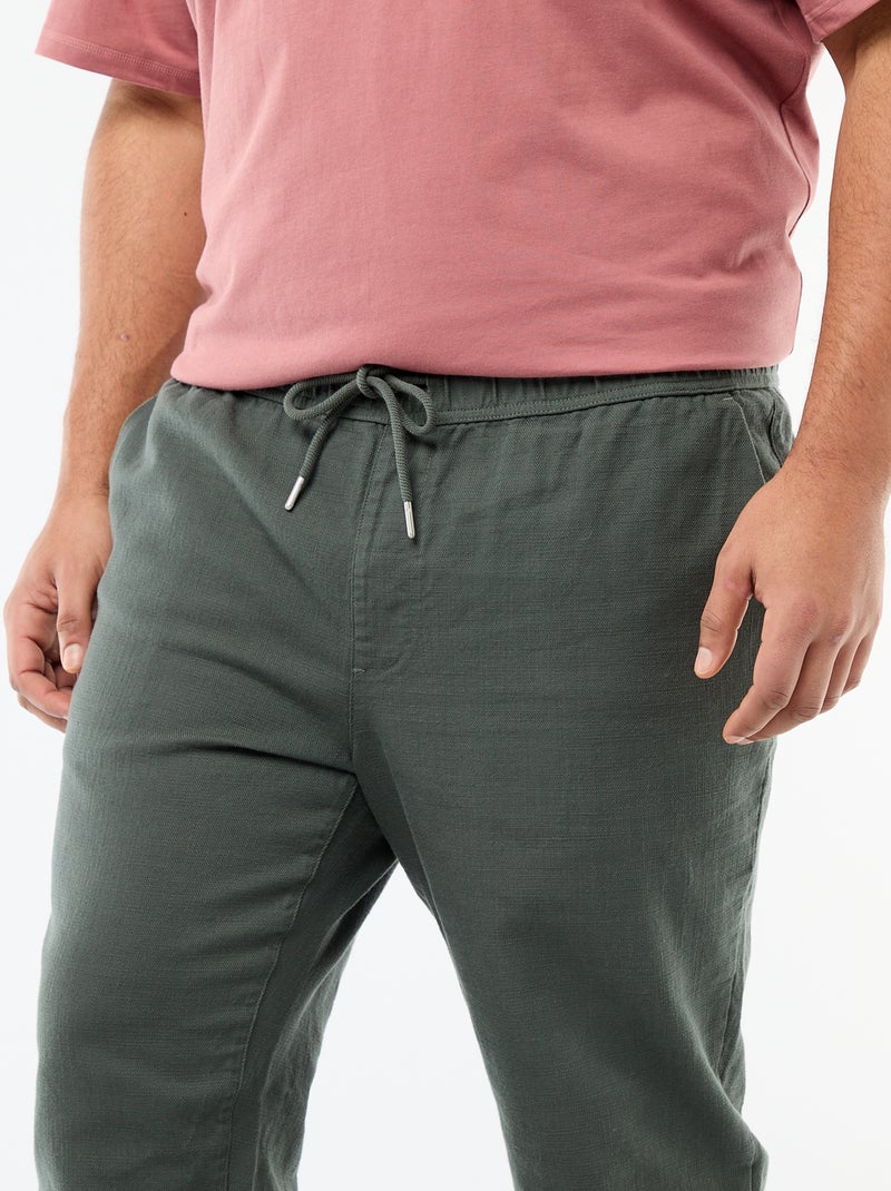 Pantalón corte recto estilo jogpant Verde - Kiabi