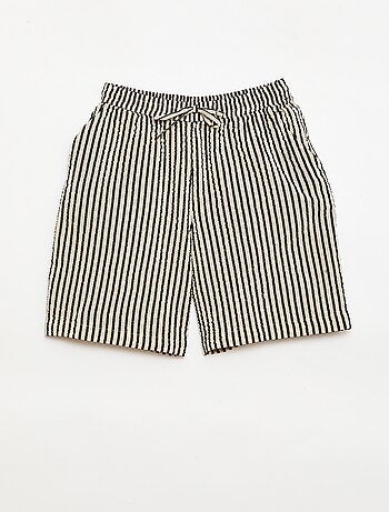 Pantalón corto a rayas con cordones ajustables