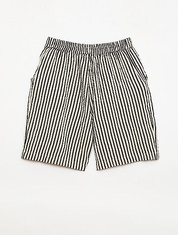 Pantalón corto a rayas con cordones ajustables