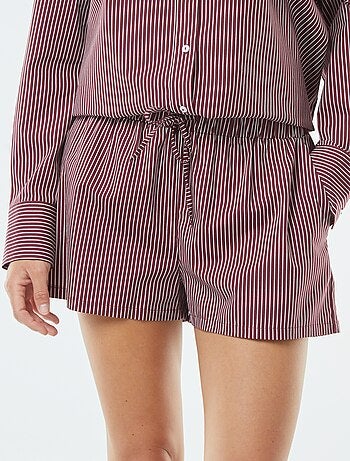 Pantalón corto a rayas de popelina