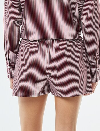 Pantalón corto a rayas de popelina