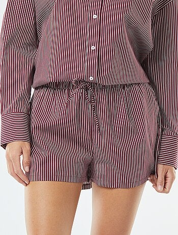 Pantalón corto a rayas de popelina