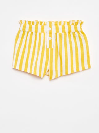 Pantalón corto a rayas de punto con textura