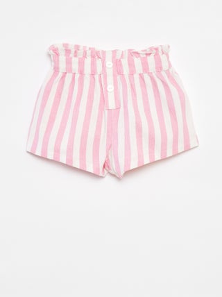 Pantalón corto a rayas de punto con textura