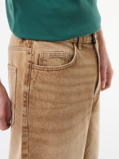 Pantalón corto baggy de algodón con efecto original - Kiabi