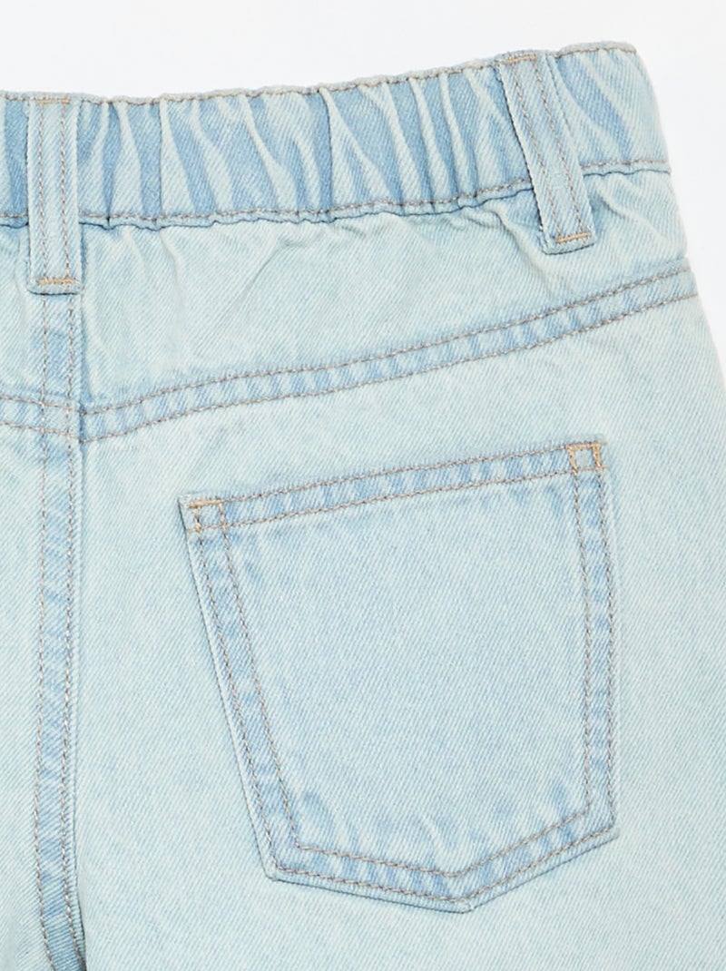 Pantalón corto bordado de vaquero Azul - Kiabi