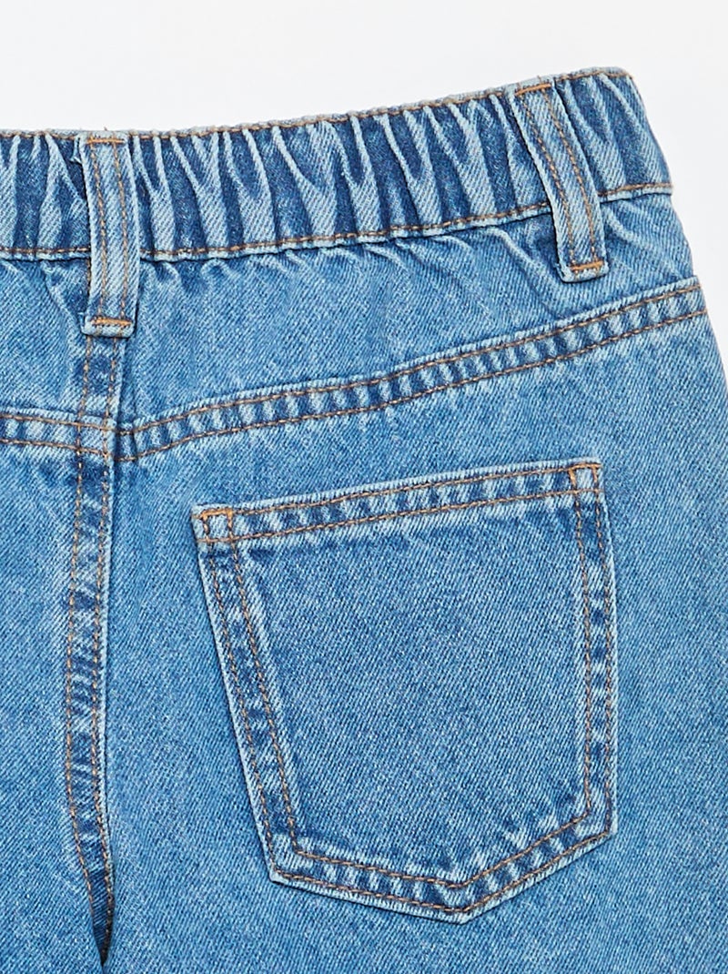 Pantalón corto bordado de vaquero Azul - Kiabi