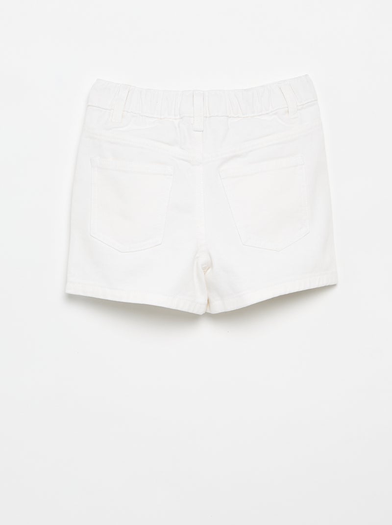 Pantalón corto bordado de vaquero Blanco - Kiabi