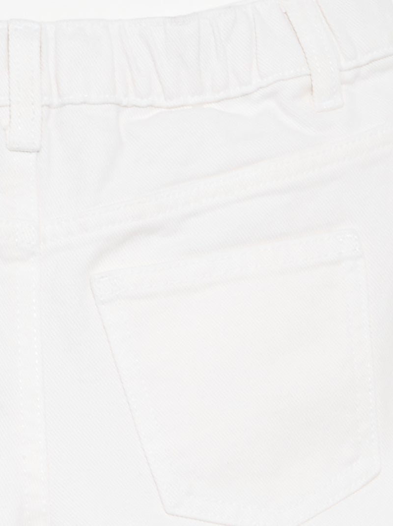 Pantalón corto bordado de vaquero Blanco - Kiabi