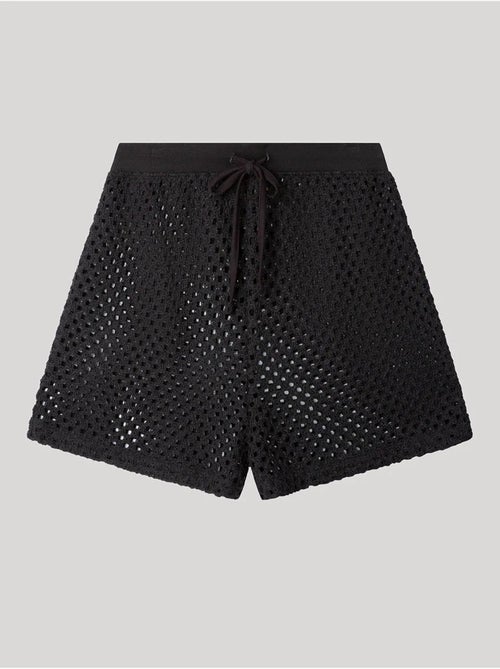 Pantalón corto calado de tejido crochet con algodón - Kiabi Pantalón corto calado de tejido crochet con algodón - Kiabi