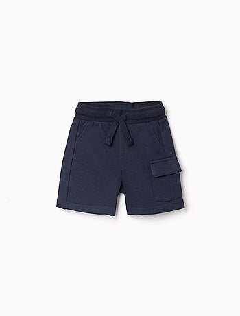 Pantalón corto cargo de felpa con cordones