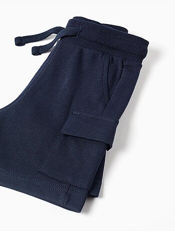 Pantalón corto cargo de felpa con cordones