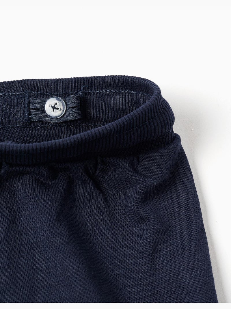 Pantalón corto cargo de felpa con cordones Azul oscuro - Kiabi