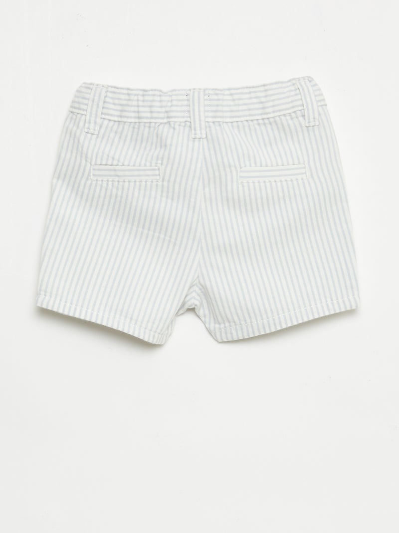 Pantalón corto chino con cintura ajustable Blanco - Kiabi