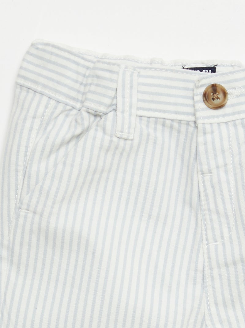 Pantalón corto chino con cintura ajustable Blanco - Kiabi