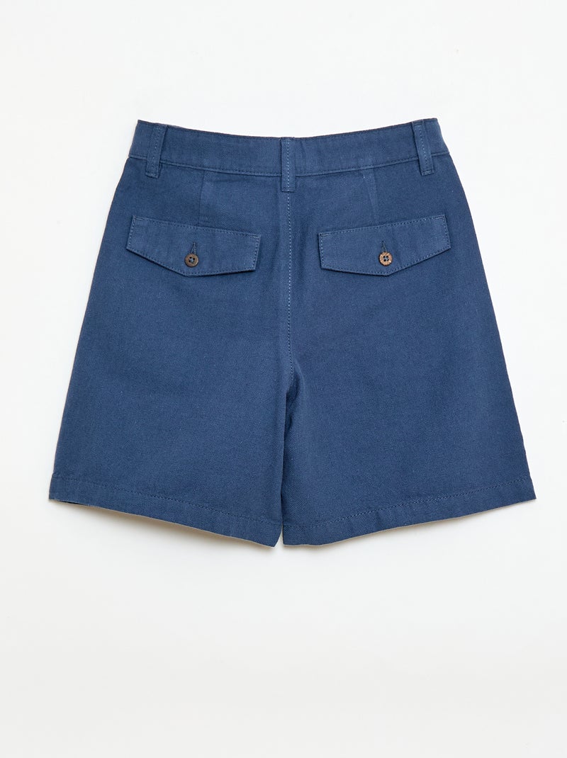 Pantalón corto chino liso Azul - Kiabi