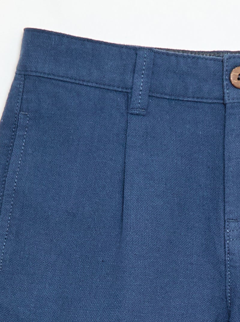 Pantalón corto chino liso Azul - Kiabi
